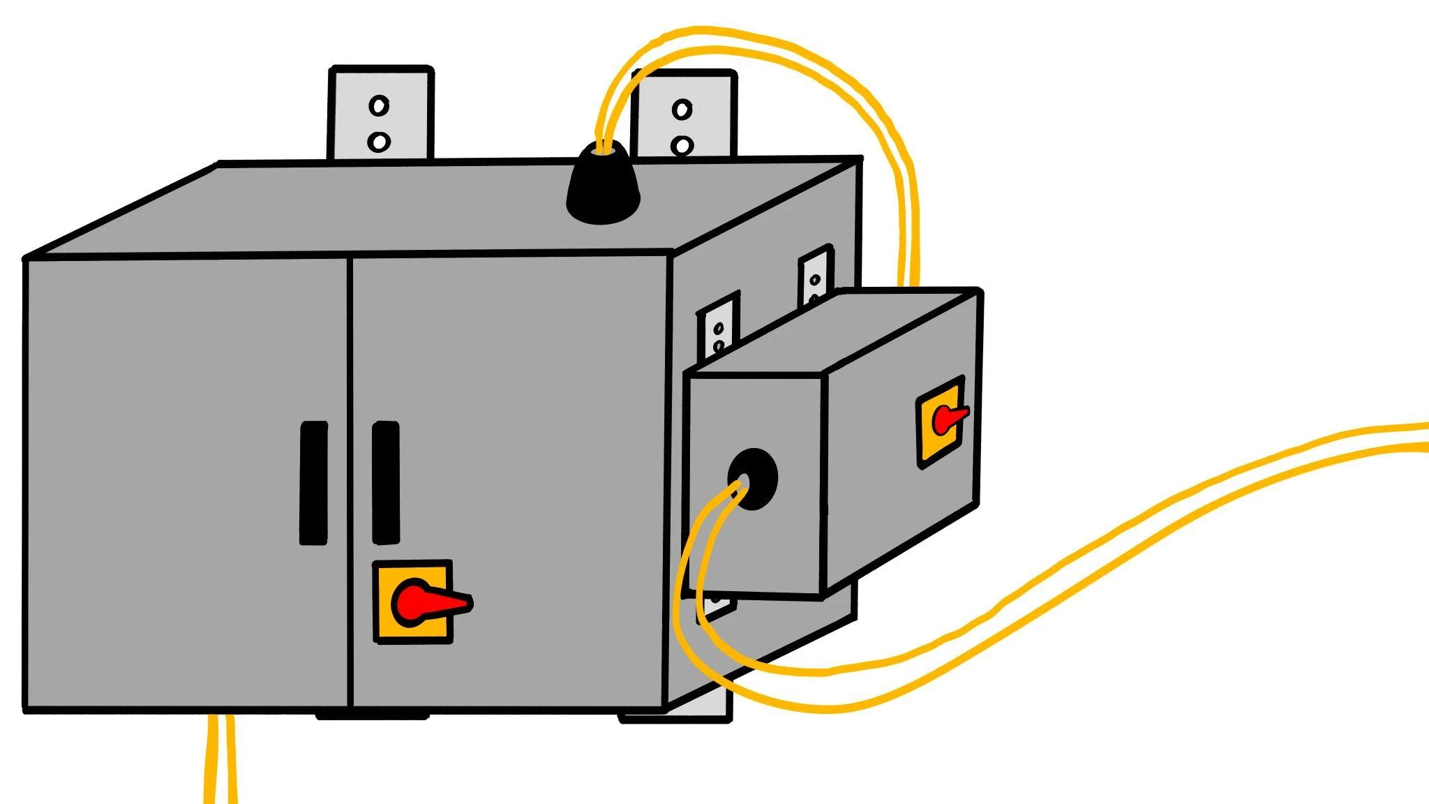 Directly mounted disconnect box attached to the side of the main enclosure