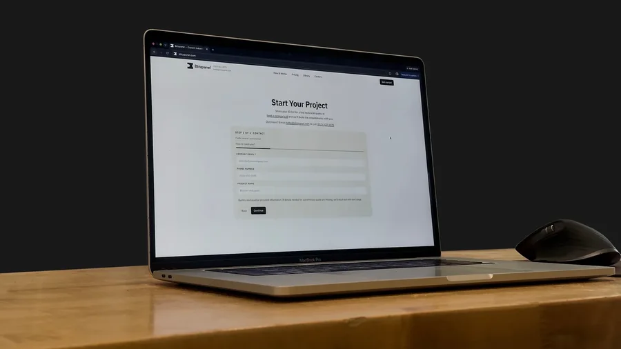 Blitzpanel intake form open on a laptop