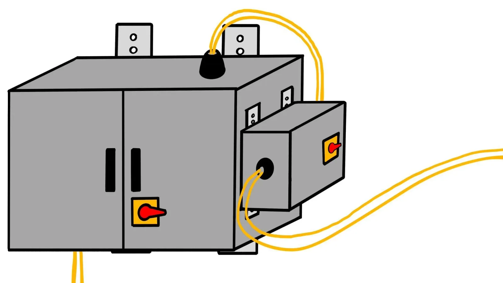 Directly mounted disconnect box attached to the side of the main enclosure