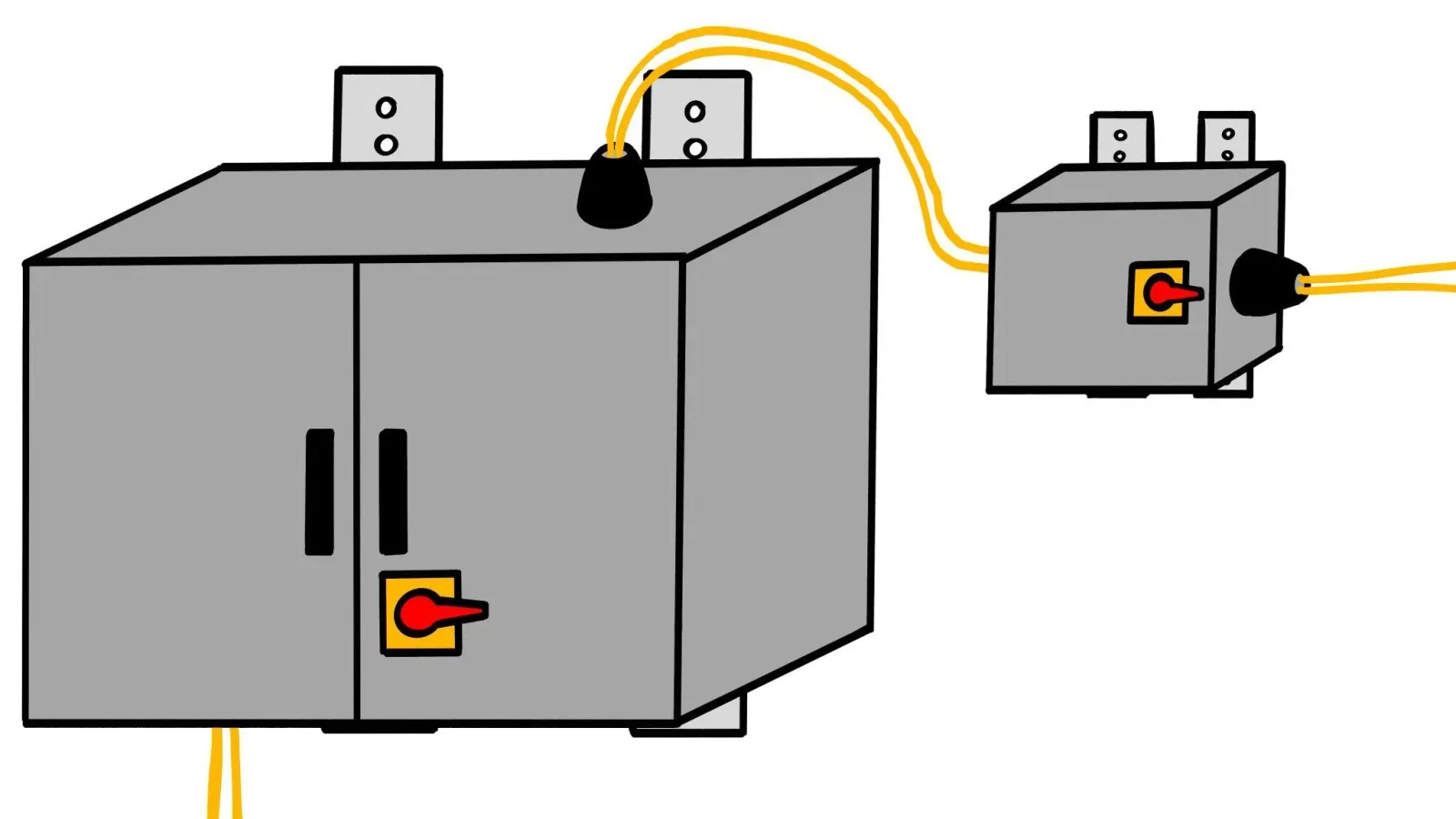 Standalone disconnect enclosure with conduit running to the main panel